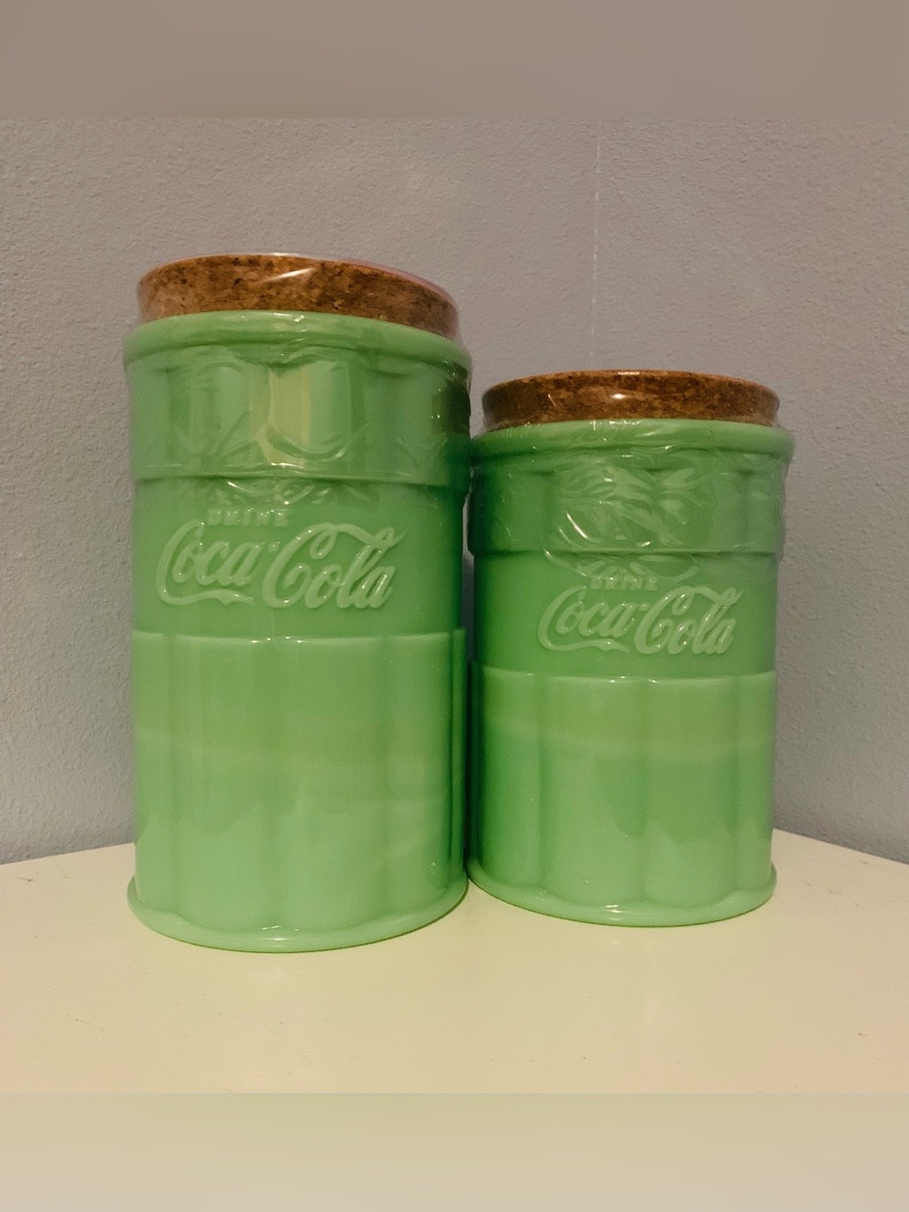 Coca Cola Jadeite 28 Ounce Canister - Picture 2 of 6
